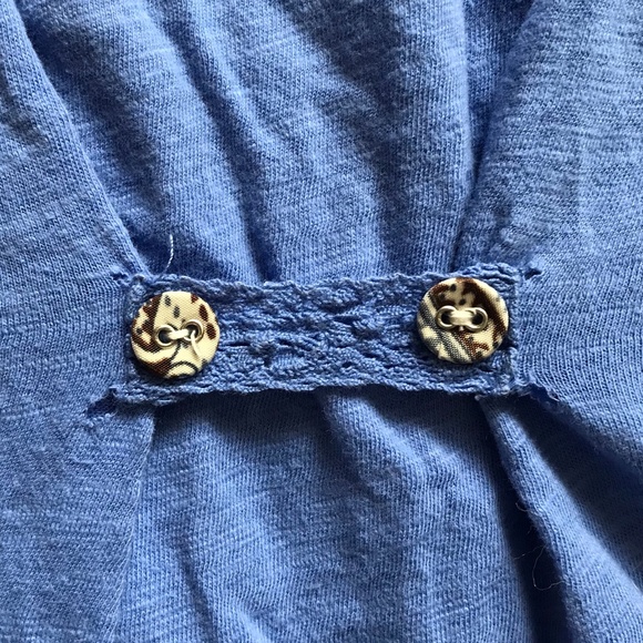 ANTHROPOLOGIE Blue V-neck ¾ Sleeve Tee Size XS - Picture 7 of 8